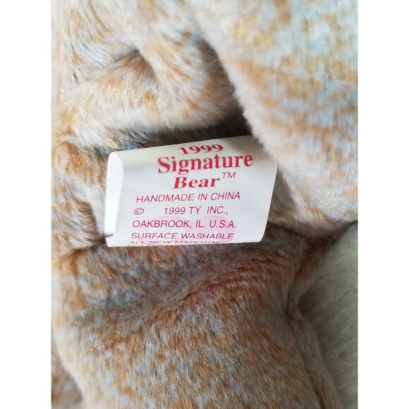 Ty Beanie Signature Bear 1999 w/ Tag 8" Plush Stuffed Tan Animal Nursery Decor - Picture 10 of 12